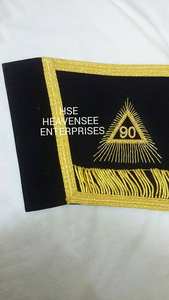 Puños de Regalia masónicos personalizados, puños de manga de lingotes de oro bordados a mano para uso en casa de campo - Product Image 4