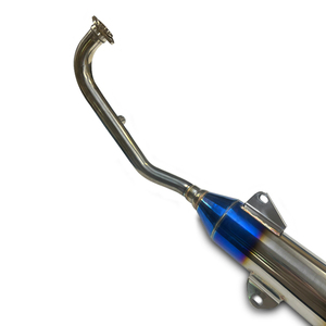 Silencieux de course Aerox 125 neuf en gros, double miroir bleu poli en acier inoxydable 304, échappement de moto droit, soudé à la main 1 - Product Image 3