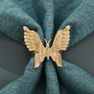 แหวนผ้าเช็ดปากลายนูนดีไซน์มงกุฎประดับโต๊ะรับประทานอาหารสีทองขัดเงาสำหรับโรงแรมงานแต่งงานร้านอาหารใช้ในบ้าน - Product Image 2