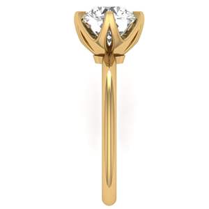 แหวนทอง14K ประดับเพชรเม็ดเดี่ยวรูปทรงกลมกะรัต2.0สำหรับปลูกในห้องแล็บ - Product Image 4