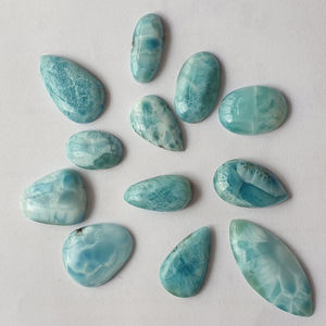 1 unidad de Larimar Natural 30x19mm pera cabujón 19,19 Cts Iroc ventas alta calidad genuina piedra preciosa suelta al por mayor US $8,77 - Product Image 4