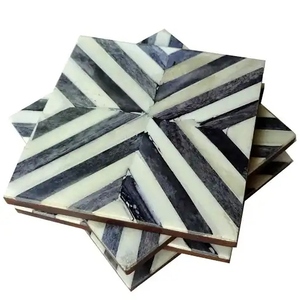 Nouvel ensemble de dessous-de-verre rectangulaires écologiques en os incrusté, faits à la main, pour la décoration de table à manger, usage quotidien traditionnel - Product Image 5