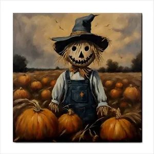 "Halloween Citrouille Carrelage Céramique Art Mural pour Décor Dosseret Personnalisé 4.25 In" - Product Image 1