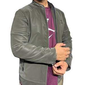 Chaqueta transpirable de poliéster/algodón de invierno informal para hombre de alta calidad, estilo Vintage, cuello levantado de gran tamaño, cierre de cremallera, logotipo frontal - Product Image 3