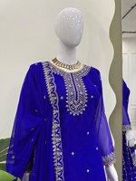 Salwar Kameez en modal de qualité supérieure, broderie de designer, doublure intérieure, tenue de fête, mariage, collection traditionnelle pour femmes, mode