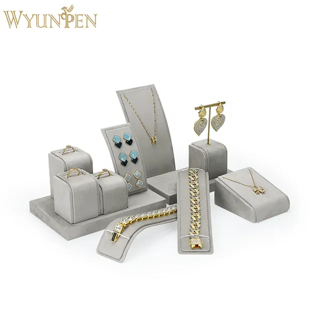 WYP Fashion Luxury bracelet watch stand earring rack stand ring tray necklace bust holder jewelry display set