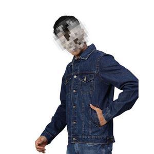 Chaqueta vaquera para hombre personalizada, elegante, informal, de alta calidad, con bolsillos laterales, chaqueta vaquera azul claro para hombre - Product Image 3