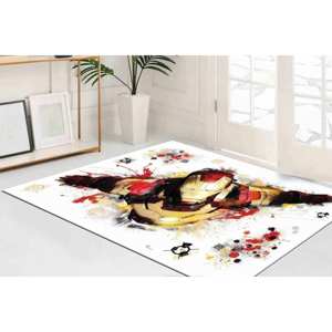 Tapis imprimé Marvel Iron Man, tapis de bain décoratif épais pour enfants, tapis doux à poils longs - Product Image 1