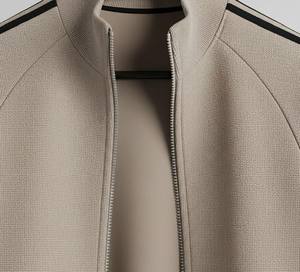 Conjunto Deportivo Casual de 2 Piezas para Hombre, Estampado y Liso, con Sudadera con Cremallera Completa y Pantalones Deportivos, 100% Algodón - Product Image 3