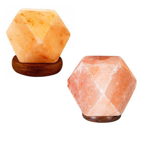 Lámpara de diamante de sal pulida rosa del Himalaya tallada de Sian Enterprises-Decoración del hogar con brillo suave que ilumina tu espacio - Product Image 5