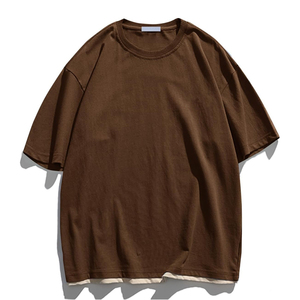 Streetwear <b>Men's</b> Oversized <b>Brown</b> Cotton T <b>Shirts</b> Graphic Tees Print Crew Neck Cotton Tops Streetwear Casual <b>Shirt</b> - Product Image 1