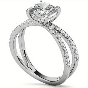 Crises Cross Split Shank GIA Certified Lab-Grown Diamond Anillo de corte redondo en oro sólido de 10/14/18K Un regalo perfecto para mujeres DS0057 - Product Image 3