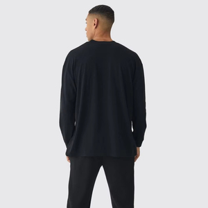 Camisetas Premium 280G para hombre, camisetas de manga larga de gran tamaño, ajuste holgado, Jersey de algodón 100% personalizado, camisetas de algodón peinado para hombre Premium - Product Image 2