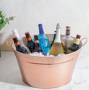 Handcrafted copper <b>ice</b> <b>bucket</b> with detailed texture and traditional elegance for upscale <b>drink</b> service and party hosting - Product Image 3