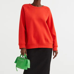 Sweat à capuche oversize pour femme en toile écologique imperméable, couleur unie, col rond français, broderie personnalisée, pour l'automne - Product Image 2