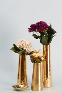 AK Vase à fleurs en métal design de luxe en laiton lot de 3 avec vase moderne fini or pour la décoration intérieure/désherbage - Product Image 4