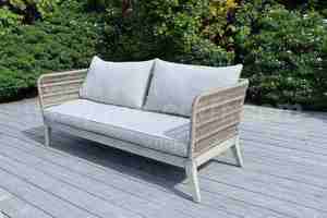 Sofá de Exterior de Diseño EMERALD con Base de Madera Natural y Tejido de Cuerda - Product Image 5