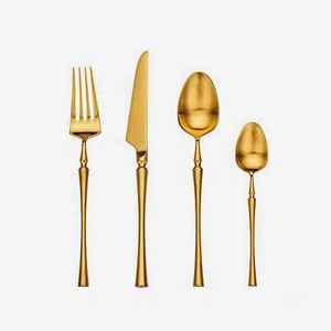 Ensemble de couverts en acier inoxydable au design classique Acier miroir élégant, durable et passe au lave-vaisselle - Product Image 2