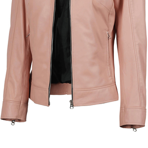 Customized Printing Regular Size Front Zipper Stand Collar <b>Long</b> Sleeve Breathable Casual Look Best <b>Leather</b> <b>jacket</b> For Women's - Product Image 4