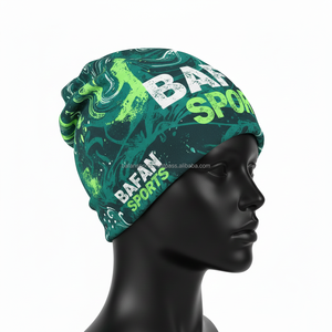 Bonnet pour femme en polyester et élasthanne de qualité supérieure, tissu extensible doux 220 GSM, imprimé vert, logo personnalisé, sublimation jacquard - Product Image 4