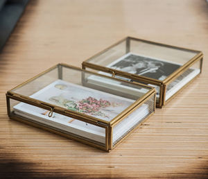 New latest wholesale price Custom Logo Hexagon Shape Golden Brass Glass <b>Small</b> Jewelry <b>Gift</b> <b>Box</b> Transparent Gold Jewelry <b>Box</b> - Product Image 4