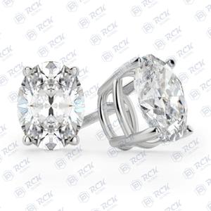925 <b>Sterling</b> <b>Silver</b> 2.00 TCW Oval Cut Stud Moissanite <b>Earrings</b> for <b>Women</b>/ Anniversary Gift Jewelry for Her Diamond Studs - Product Image 3