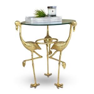 Mesa lateral de diseño de decoración artística de lujo, mesa de boda con tapa de mármol marrón dorado para centros de mesa, Mesa Central moderna - Product Image 5