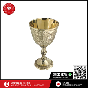 Elegant Brass <b>Goblet</b> Cup | Antique Medieval Chalice Design | Handmade Engraved Decorative Piece | Royal Style Table Decor - Product Image 6