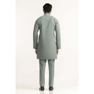 ชุดเสื้อคามีซสั้นพร้อมกางเกงทรงตรงผ้าออกซ์ฟอร์ด ตกแต่งกระดุม ผ้าฝ้าย 100% - รุ่น SK-BSCSL25-005 - Product Image 4