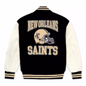 Custom Logo <b>Long</b> Winter Baseball Letterman Varsity <b>Jacket</b> with Front Logo 100% Cotton Streetwear for <b>Men</b> - Product Image 5