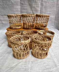 Pot de fleurs en rotin sur mesure, conteneur de plantes décoratif polyvalent, décoration moderne pour la maison, intérieur et extérieur - Product Image 1