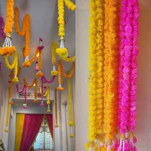 Nouveauté 2025 Designer Fleur Artificielle Suspendue Belle Rose et Jasmin Travail Tentures pour La Maison, Hldi, Mehndi, Décor - Product Image 4