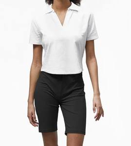 กางเกงขาสั้นผ้ายีนส์เอวสูงระบายอากาศของผู้หญิงมีสไตล์และสวมใส่สบายสำหรับชุดลำลองและฤดูร้อน - Product Image 4