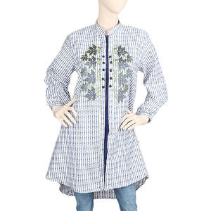 Kurti Largo Bordado para Mujer - Azul - Product Image 2