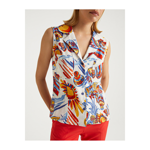 Blusa y Camisa sin Mangas Estampada de Viscosa para Mujer - Product Image 5