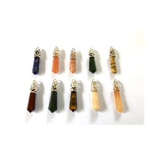 Colgante de punto de doble terminación con tapa de filigrana Colgante Hiphop Joyería Colgantes de piedras preciosas a precio mayorista - Product Image 2