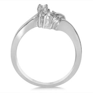 14k White <b>Gold</b> Bridal <b>Set</b> with 0.25ct Diamond Sidestone Accent Diamond <b>Rings</b> - Product Image 1