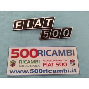 FIAT 500 D F L R SCRITTA Decorative Plate Chrome Plastic Rear Engine Hood Cover for Fiat 500 <b>PLASTICA</b> CROMATA COFANO MOTORE - Product Image 1