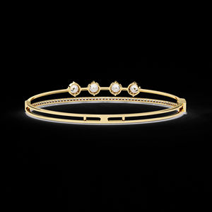 Calidad brillante y forma redonda 10K a 18K Oro sólido Pulsera de diamantes cultivados en laboratorio Cuatro puntas Disponible en tamaños personalizados - Product Image 4