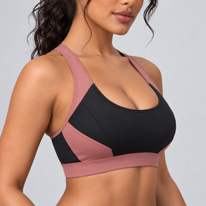 Sujetador deportivo liso para mujer a precio bajo al por mayor, cómodo para gimnasio y yoga, con logo personalizado y servicios OEM ODM. - Product Image 5