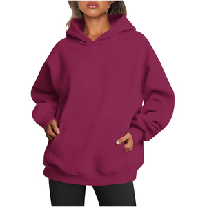 Sudaderas con capucha y sudaderas para mujer, Jersey holgado bordado, 100% algodón, Tops de moda, sudaderas con capucha impresas con logotipo personalizado para mujer - Product Image 3