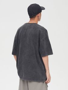 เสื้อยืดสกรีนลายกรดหลายสีเสื้อยืดโอเวอร์ไซส์สำหรับผู้ชายเสื้อยืดสำหรับออกกำลังกายเสื้อยืดผ้าฝ้ายฟอกสีกรดเสื้อยืดแนวสตรีท - Product Image 4