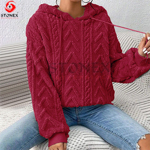 Offre Spéciale sweat à capuche pour femme confortable et décontracté en coton de haute qualité logo personnalisé sweats à capuche en laine respirant - Product Image 2