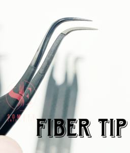 Pinzas de extensión de pestañas rusas de acero inoxidable profesionales, puntas de Neno de Plasma negro, fibra sostenible de etiqueta privada - Product Image 4