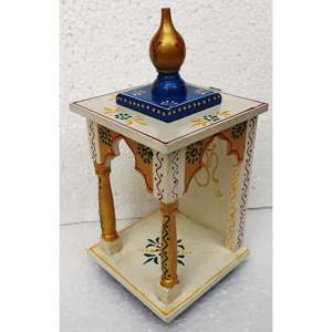 Petit temple en bois compact/décor d'art mural Mandir bel art en bois artisanal pour la décoration intérieure - Product Image 6