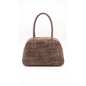 Bolso Estructurado en Gamuza Estampada Genuina y Cuero Dollaro - Hecho en Italia - Art. 26149 - Product Image 5