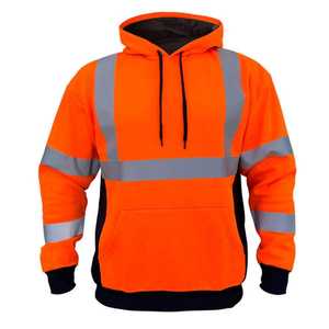 เสื้อมีฮู้ด Hi Viz ของผู้ชายพร้อมเทปสะท้อนแสงปิดซิปเสื้อสวมเพื่อความปลอดภัยทางถนน - Product Image 3