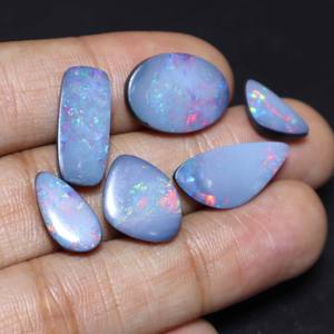 Ópalo Australiano Natural de 30 Quilates, Doble Cabujón Multifuego de Alta Calidad, de 13x7mm a 20x9mm, Piedra para Joyería - Product Image 1