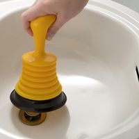 Penyedot Sumbatan Saluran Air Mini Kompak Ramah Lingkungan dengan Gagang Ergonomis Bahan PE/PVC Kuning/Hitam