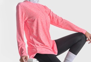 T-shirts islamiques modestes de haute qualité personnalisés, vêtements de sport streetwear, hauts amples allongés, col rond, t-shirt modeste pour filles - Product Image 4